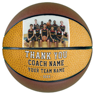 Gelbe Leder Danke Trainer Teamname Foto Basketball