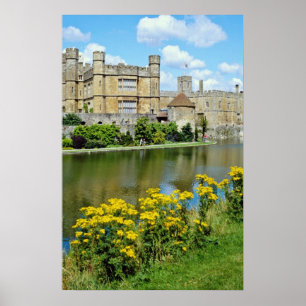 Gelbe Leeds Castle, Kent, England Blume Poster