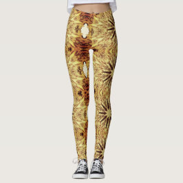 Gelbe Leggings mit modernen geometrischen Kunstwer