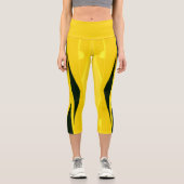 Gelbe Leggings mit schwarzen Streifen (Vorderseite)