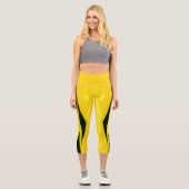 Gelbe Leggings mit schwarzen Streifen (Vorderseite)