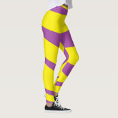 Gelbe Leggings-Stickereien mit Lila Streifen Leggings (Rechts)