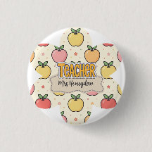 Gelbe Lehrer Schule Apfel Muster 