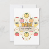 Gelbe Lehrer Schule Apfel Muster Dankeskarte (Vorderseite)