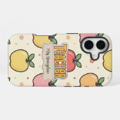 Gelbe Lehrer Schule Apfel Muster  iPhone 16 Hülle (Rückseite (Horizontal))
