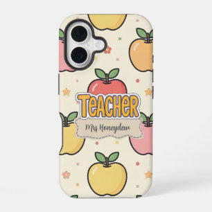 Gelbe Lehrer Schule Apfel Muster  iPhone 16 Hülle