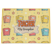 Gelbe Lehrerbücher Muster Große Geschenktüte (Vorderseite)