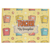 Gelbe Lehrerbücher Muster Große Geschenktüte (Rückseite)