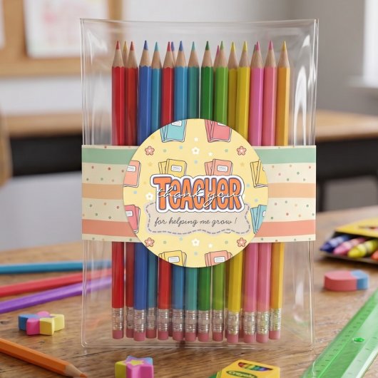 Gelbe Lehrerbücher Muster Runder Aufkleber