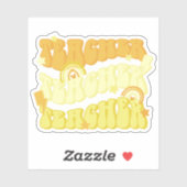 Gelbe Lehrerin Lehrerin Retro Vinyl Sticker (Blatt)