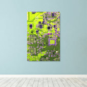 Gelbe Leiterkarte der gedruckten Leiterplatte Leinwanddruck (Insitu (Holzboden))