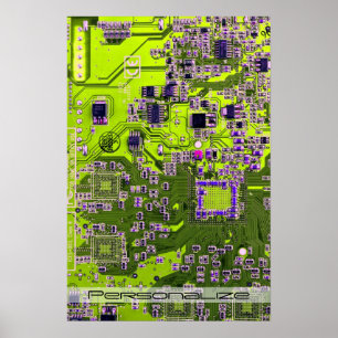 Gelbe Leiterkarte der gedruckten Leiterplatte Poster