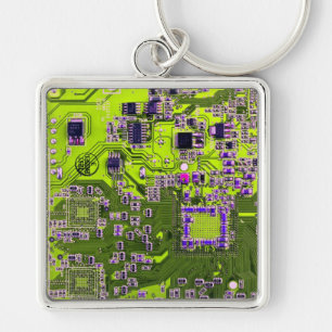 Gelbe Leiterkarte der gedruckten Leiterplatte Schlüsselanhänger