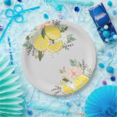 Gelbe Lemon-Blume Pappteller (Party)