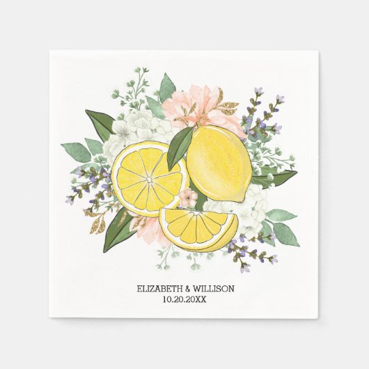 Gelbe Lemon-Blume Serviette (Vorderseite)