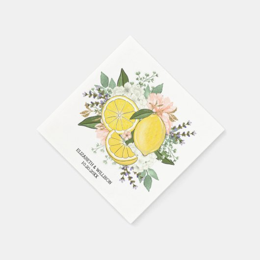 Gelbe Lemon-Blume Serviette (Ecke)