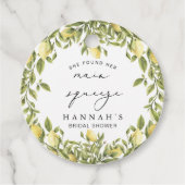 Gelbe Lemon Sorrento Mediterranes Brautparty Geschenkanhänger (Vorderseite)