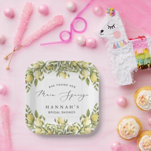 Gelbe Lemon Sorrento Mediterranes Brautparty Pappteller (Party)