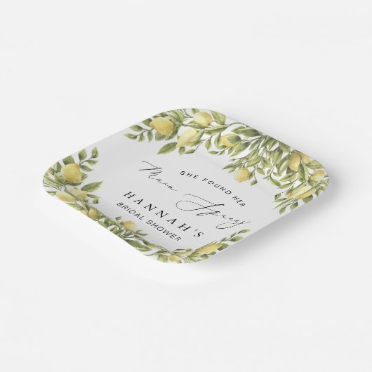 Gelbe Lemon Sorrento Mediterranes Brautparty Pappteller (Gewinkelt)