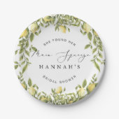 Gelbe Lemon Sorrento Mediterranes Brautparty Pappteller (Vorderseite)