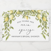 Gelbe Lemon Sorrento Mediterranes Brautparty Schaumweinetikett (Einzelnes Label)