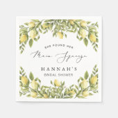 Gelbe Lemon Sorrento Mediterranes Brautparty Serviette (Vorderseite)