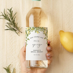 Gelbe Lemon Sorrento Mediterranes Brautparty Weinetikett