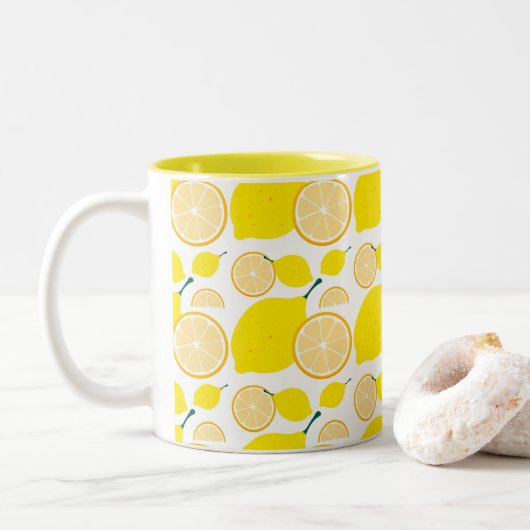 Gelbe Lemon-Tasse Zweifarbige Tasse (Mit Donut)