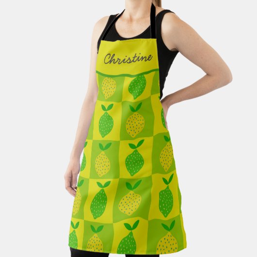 Gelbe Lemonen-Individuelle Name Schürze (InSitu)