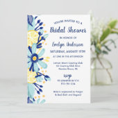 Gelbe Lemonen Minze Grün und Blau Brautparty Einladung (Stehend Vorderseite)