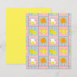 Gelbe Lemonen Orange Sun Pink Aquamarin Stripes Pa