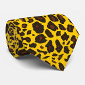 Gelbe Leopard-Krawatte Krawatte (Gerollt)