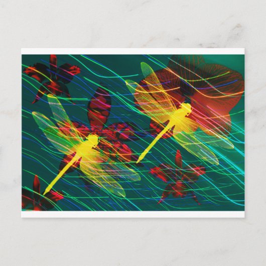 Gelbe Libdrachenfarben Postkarte (Vorderseite)