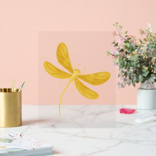 Gelbe Libelle Acrylschild (Hochzeit)