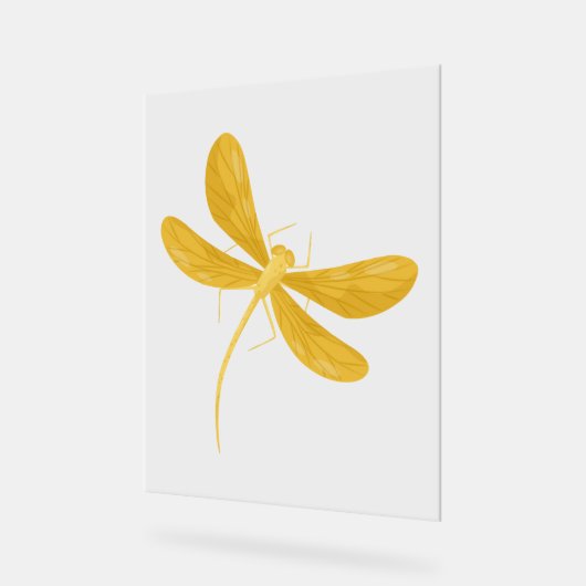 Gelbe Libelle Acrylschild (Winkel)