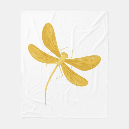Gelbe Libelle Fleecedecke (Vorderseite)