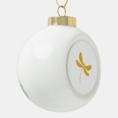 Gelbe Libelle Keramik Kugel-Ornament (Links)