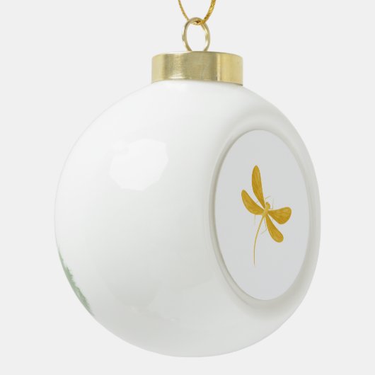 Gelbe Libelle Keramik Kugel-Ornament (Links)