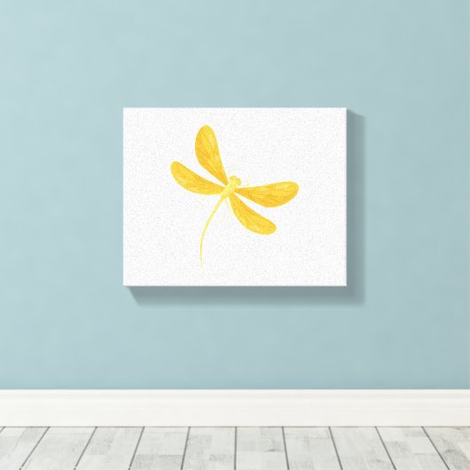 Gelbe Libelle Leinwanddruck (Insitu (Holzboden))