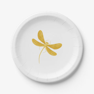 Gelbe Libelle Pappteller