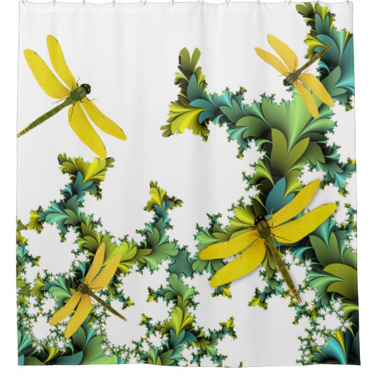 Gelbe Libfische Duschvorhang (Vorderseite)