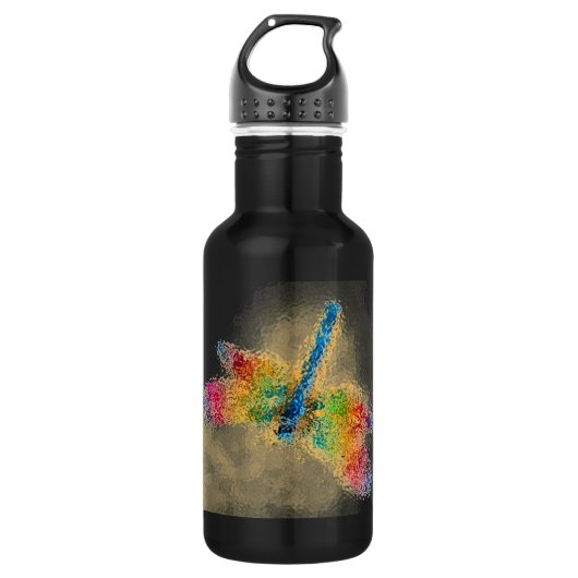 Gelbe Libfliege Edelstahlflasche (Vorderseite)