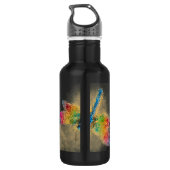Gelbe Libfliege Edelstahlflasche (Rückseite)