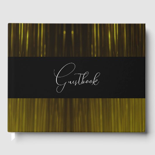 Gelbe Lichtstreifen Hochzeit Gästebuch (Vorderseite)