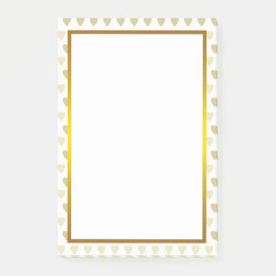 Gelbe Liebe Goldene Fohlen Herzmuster Valentine Post-it Klebezettel