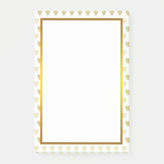 Gelbe Liebe Goldene Fohlen Herzmuster Valentine Post-it Klebezettel (Vorderseite)