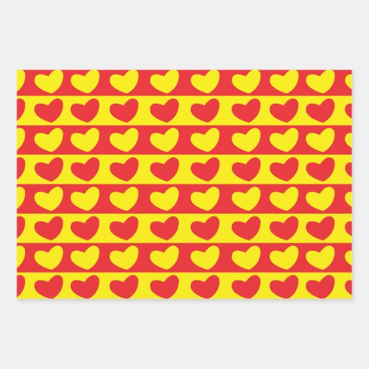 Gelbe Liebe Herz Geschenkpapier Set (Vorderseite 3)