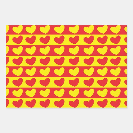 Gelbe Liebe Herz Geschenkpapier Set (Vorderseite 2)