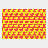 Gelbe Liebe Herz Geschenkpapier Set (Vorderseite)
