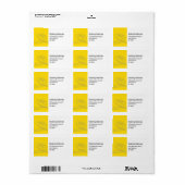 Gelbe Liebe Loopy Heart Wedeladressen Labels Adressaufkleber (Vorne)